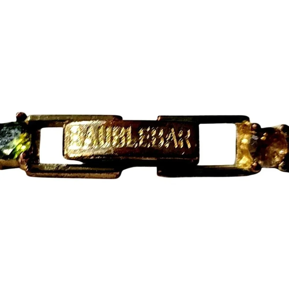 Baublebar Rhinestone Bracelet Multicolored Gold Tone Initial E - Picture 3 of 5